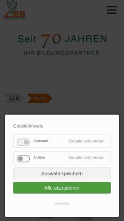 Vorschau der mobilen Webseite www.leb-niedersachsen.de, LEB Niedersachsen