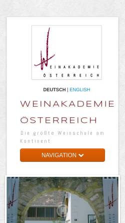 Vorschau der mobilen Webseite www.weinakademie.at, Weinakademie Österreich in Rust
