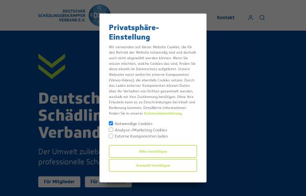Vorschau von www.dsvonline.de, Deutscher Schädlingsbekämpfer Verband e.V.