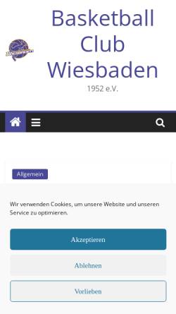 Vorschau der mobilen Webseite www.bcwiesbaden.de, BC Wiesbaden 1952 e.V.
