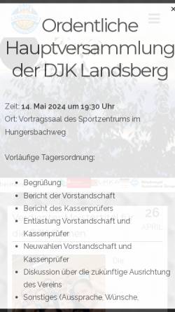 Vorschau der mobilen Webseite www.djk-landsberg.de, DJK Landsberg
