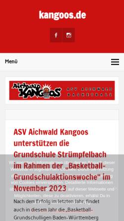 Vorschau der mobilen Webseite www.kangoos.de, Kangoos