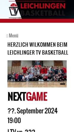 Vorschau der mobilen Webseite www.ltv-basketball.de, Leichlinger TV - Basketball