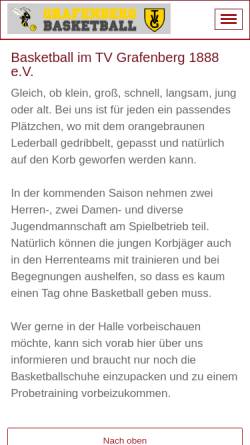 Vorschau der mobilen Webseite tvgrafenberg-basketball.jimdo.com, TV Grafenberg 1888 e.V.