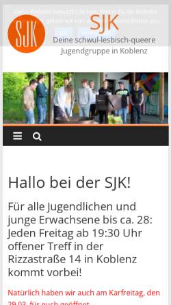 Vorschau der mobilen Webseite www.schwulejugend.de, SJK - Schwule Jugendgruppe Koblenz
