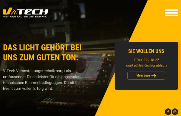 Vorschau von www.v-tech-gmbh.ch, V-Tech Veranstaltungstechnik GmbH