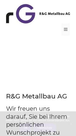 Vorschau der mobilen Webseite www.rg-metallbau.ch, R&G Metallbau AG
