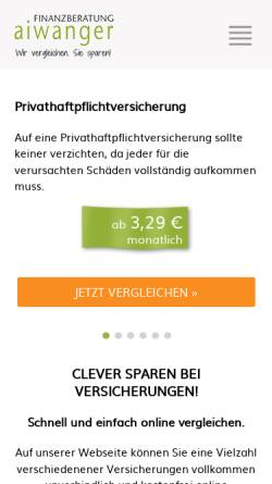 Vorschau der mobilen Webseite www.preiswert-versichert.de, Finanzberatung Erich Aiwanger