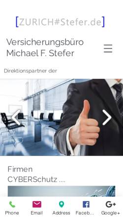 Vorschau der mobilen Webseite www.stefer.de, Versicherungsbüro Stefer, Inh. Michael F. Stefer