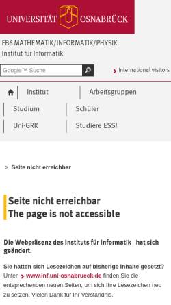 Vorschau der mobilen Webseite www.informatik.uni-osnabrueck.de, Universität Osnabrück