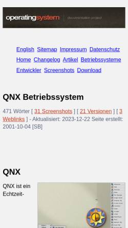 Vorschau der mobilen Webseite www.operating-system.org, Operating-system.org - QNX