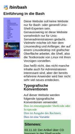 Vorschau der mobilen Webseite www.bin-bash.de, /bin/bash