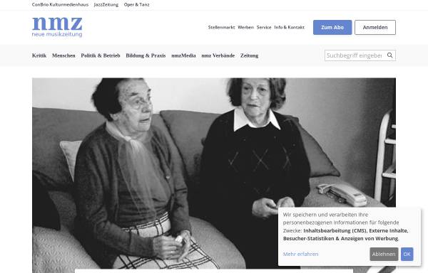 Vorschau von www.nmz.de, Begegnung mit Jahrhundertzeuginnen