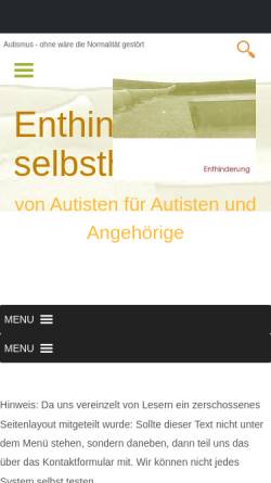 Vorschau der mobilen Webseite autisten.enthinderung.de, Enthinderungsselbsthilfe