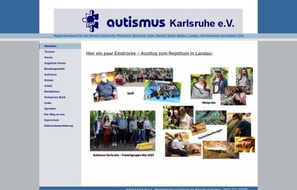 Vorschau von www.autismus-karlsruhe.de, Hilfe für das autistische Kind RV Nördliches Baden-Württemberg