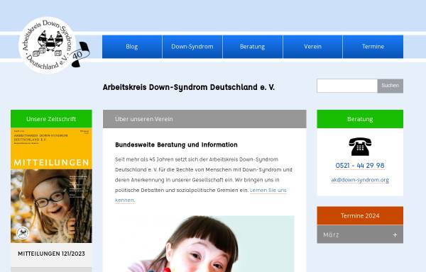 Vorschau von www.down-syndrom.org, Arbeitskreis Down-Syndrom e.V. (Bielefeld)