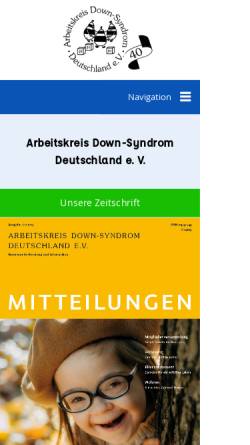 Vorschau der mobilen Webseite www.down-syndrom.org, Arbeitskreis Down-Syndrom e.V. (Bielefeld)
