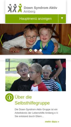 Vorschau der mobilen Webseite www.down-syndrom-aktiv.de, Down Syndrom Aktiv - Amberg