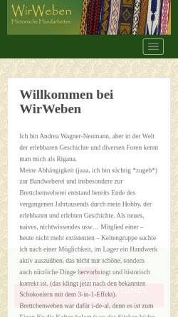 Vorschau der mobilen Webseite www.wirweben.de, Wir weben