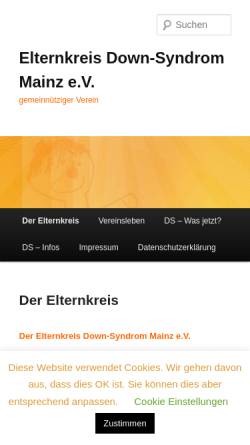 Vorschau der mobilen Webseite www.down-syndrom-mainz.de, Elternkreis Down-Syndrom Mainz