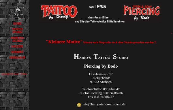 Vorschau von harrys-tattoo-ansbach.de, Harrys Tattoo