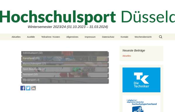 Vorschau von www.uni-duesseldorf.de, Hochschulsport