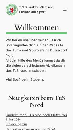 Vorschau der mobilen Webseite www.tus-nord.de, TuS Düsseldorf-Nord