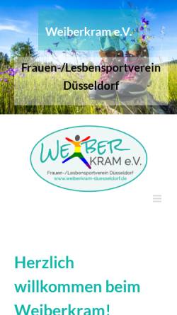 Vorschau der mobilen Webseite www.weiberkram-duesseldorf.de, Weiberkram e.V.