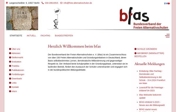 Vorschau von www.freie-alternativschulen.de, Bundesverband der Freien Alternativschulen in der BRD e.V. (BFAS)