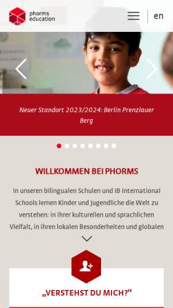 Vorschau der mobilen Webseite phorms.de, Phorms