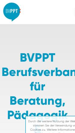 Vorschau der mobilen Webseite www.bvppt.de, Berufsverband für Beratung, Pädagogik & Psychotherapie (BVPPT)