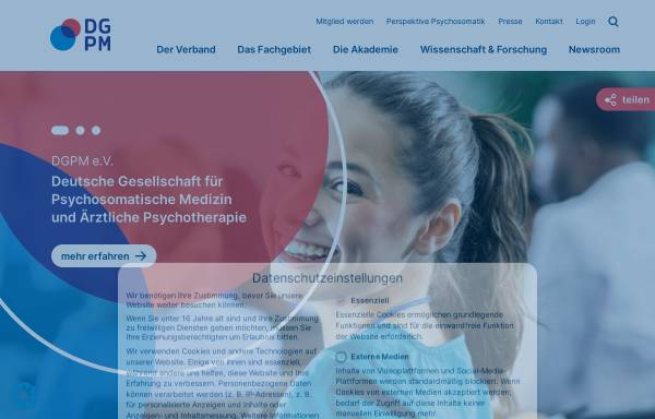 Vorschau von www.dgpm.de, Deutsche Gesellschaft für Psychosomatische Medizin und Ärztliche Psychotherapie