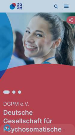 Vorschau der mobilen Webseite www.dgpm.de, Deutsche Gesellschaft für Psychosomatische Medizin und Ärztliche Psychotherapie