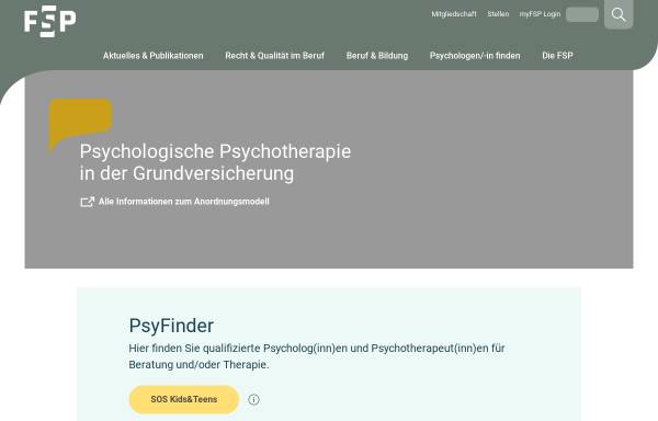 Vorschau von www.psychologie.ch, Föderation der Schweizer Psychologinnen und Psychologen (FSP)