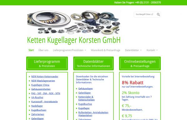 Vorschau von www.kettenkugellagerkorsten.de, Ketten Kugellager Korsten GmbH