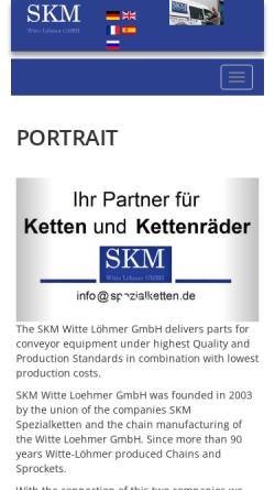 Vorschau der mobilen Webseite www.spezialketten.de, SKM Witte Löhmer GmbH