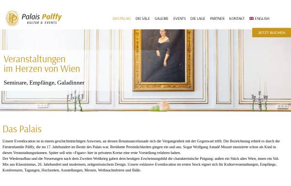 Vorschau von www.palais-palffy.at, Österreichisches Kulturzentrum - Palais Palffy