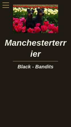 Vorschau der mobilen Webseite www.manchester-terrier-black-bandits.de, Black Bandits