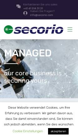 Vorschau der mobilen Webseite www.secorio.com, Sichere SSL-Zertifikate von Secorio
