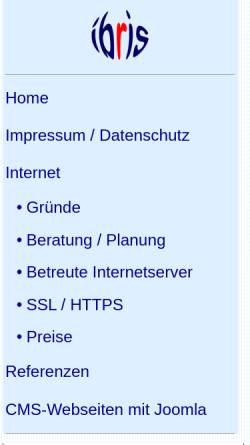 Vorschau der mobilen Webseite ibris.richey-web.de, Ingenieurbüro Manfred Richey