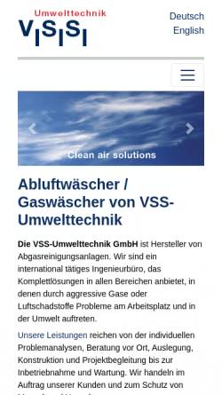 Vorschau der mobilen Webseite www.vss-ut.de, VSS-Umwelttechnik GmbH
