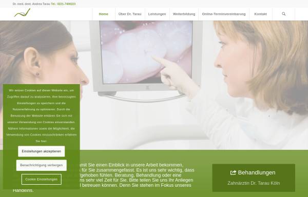 Vorschau von www.tarau.de, Dr. med dent Andrea Tarau, Zahnärztin