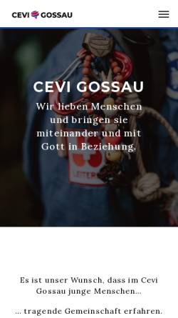 Vorschau der mobilen Webseite www.cevigossau.ch, Cevi Gossau