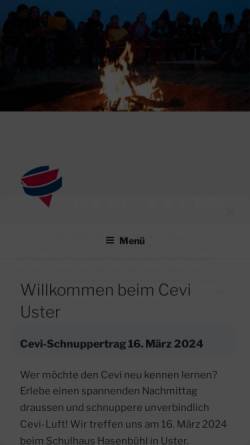 Vorschau der mobilen Webseite www.cevi-uster.ch, Cevi Uster