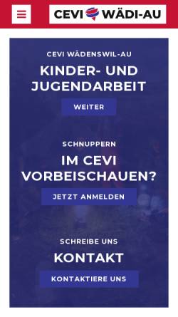 Vorschau der mobilen Webseite www.cevi-waedi.ch, Cevi Wädenswil-Au