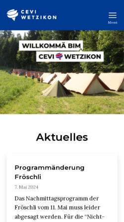 Vorschau der mobilen Webseite www.cevi-wetzikon.ch, Cevi Wetzikon