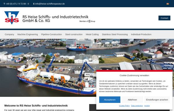 Vorschau von www.heise-schiffsreparatur.de, Heise Schiffsreparatur & Industrie Service GmbH