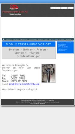 Vorschau der mobilen Webseite petersen-maschinenbau.de, Petersen Maschinenbau