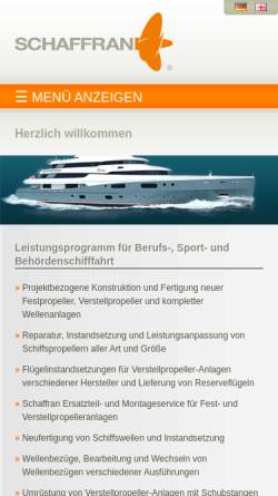 Vorschau der mobilen Webseite www.schaffran-propeller.de, Schaffran Propeller