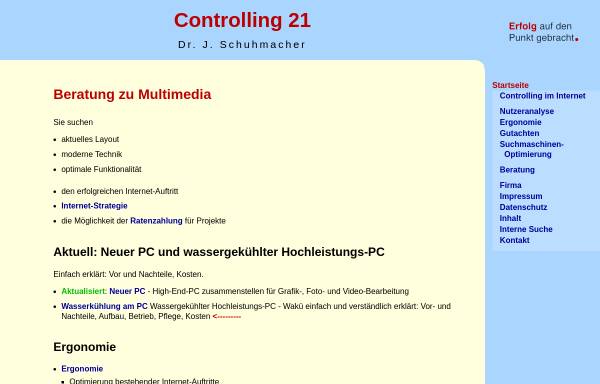 Vorschau von www.controlling21.de, Multimedia-Beratung Dr. Joachim Schuhmacher